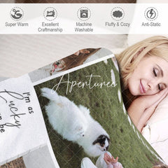 Aperturee - Aperturee Warm Pet With Family Personalized Photo Blanket