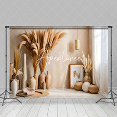 Aperturee - Aperturee Warm Quiet Room Beige Boho Photography Backdrop