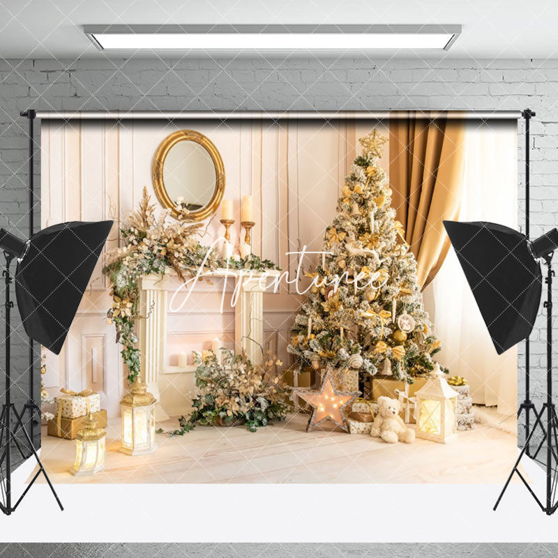 Aperturee - Aperturee Warm Room Lamp Decor Xmas Tree Christmas Backdrop