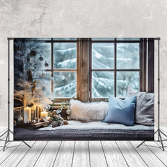 Aperturee - Aperturee Warm Room Sofa Candlelight Merry Christmas Backdrop