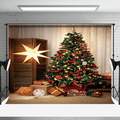 Aperturee - Aperturee Warm Room Star Twinkle Xmas Tree Christmas Backdrop