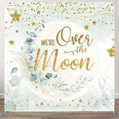 Aperturee - Aperturee We Are Over The Moon Fabric Backdrop Cover for Baby Shower