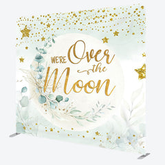 Aperturee - Aperturee We Are Over The Moon Fabric Backdrop Cover for Baby Shower