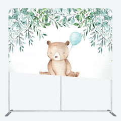 Aperturee - Aperturee We Can Bearly Wait Fabric Backdrop Cover for Baby Shower