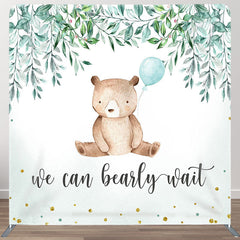 Aperturee - Aperturee We Can Bearly Wait Fabric Backdrop Cover for Baby Shower