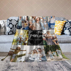 Aperturee - Aperturee We Love You Custom Baby Name Family Photo Blanket