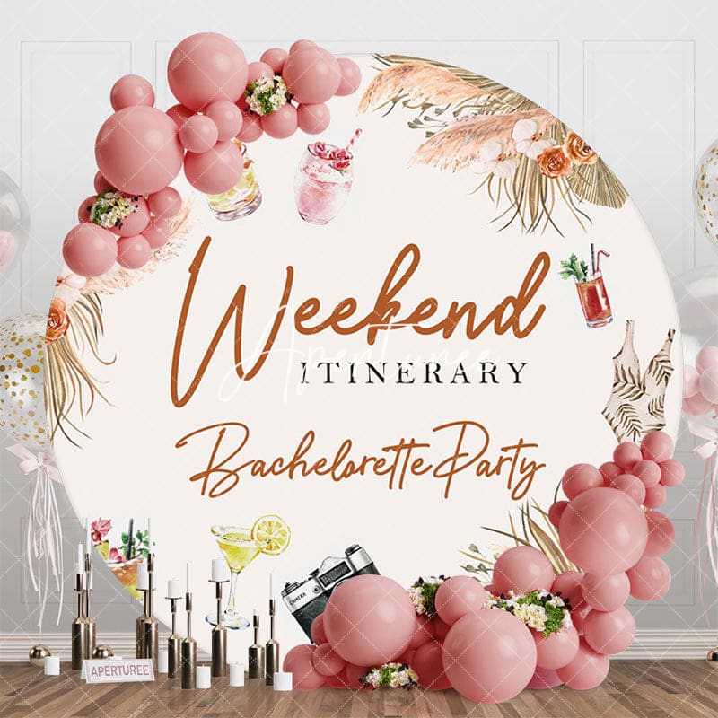 Aperturee - Aperturee Weekend Itinerary Boho Round Bridal Shower Backdrop