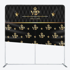 Aperturee - Aperturee Welcome Gold Vip Fabric Backdrop Cover for Birthday