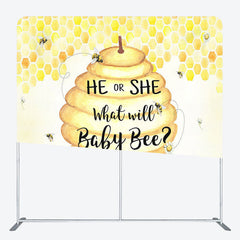 Aperturee - Aperturee What Will Baby Bee Fabric Backdrop Cover for Baby Shower