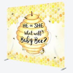 Aperturee - Aperturee What Will Baby Bee Fabric Backdrop Cover for Baby Shower