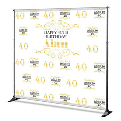 Aperturee - Aperturee White Aged To Perfection 40 Custom Birthday Backdrop