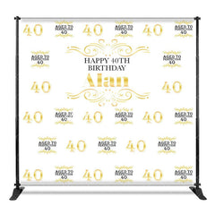 Aperturee - Aperturee White Aged To Perfection 40 Custom Birthday Backdrop