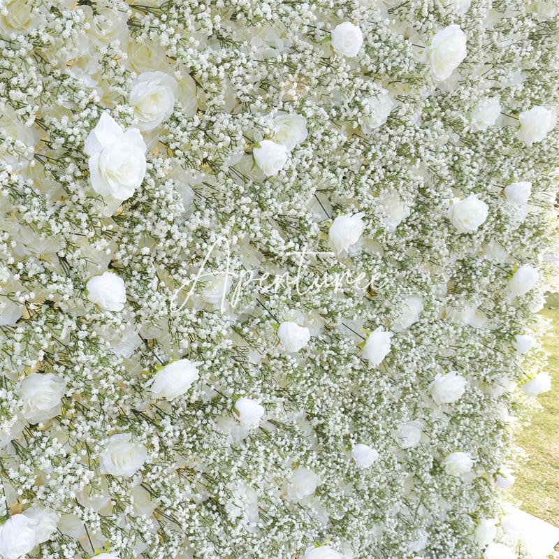 Aperturee - Aperturee White Babys Breath Imitated Flower Photo Backdrop