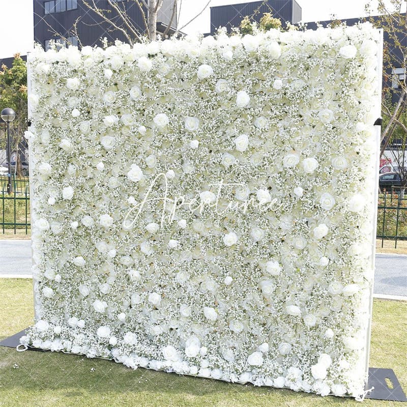 Aperturee - Aperturee White Babys Breath Imitated Flower Photo Backdrop