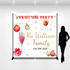 Aperturee - Aperturee White Custom Name Est Merry Christmas Party Backdrop