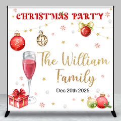 Aperturee - Aperturee White Custom Name Est Merry Christmas Party Backdrop