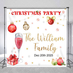 Aperturee - Aperturee White Custom Name Est Merry Christmas Party Backdrop