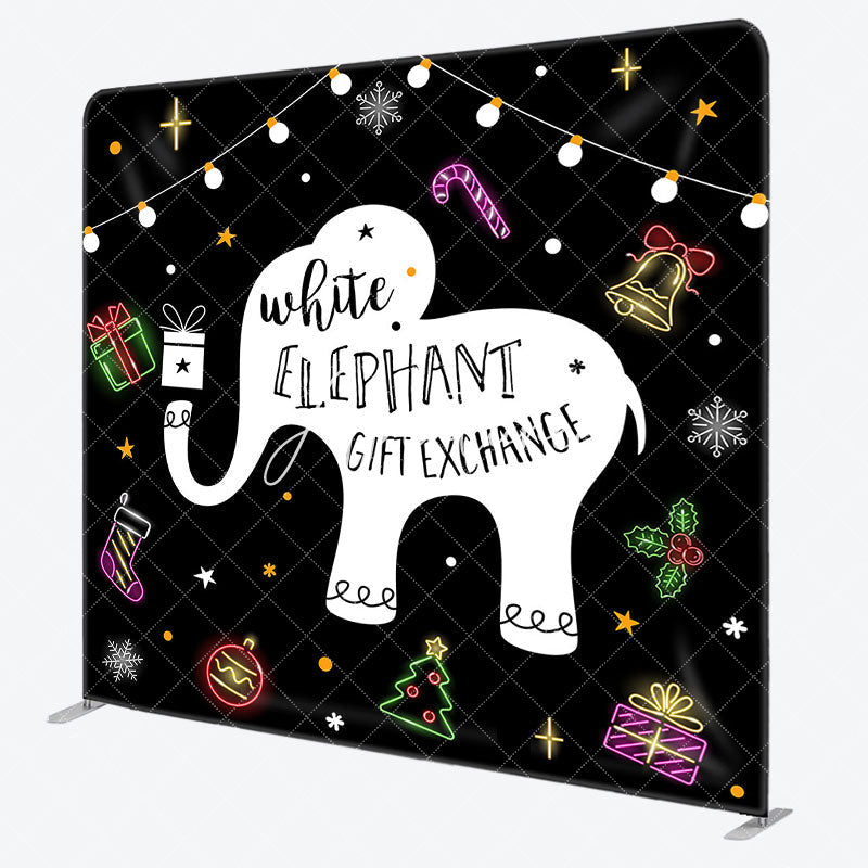 Aperturee - Aperturee White Elephant Gift Exchange Xmas Pillow Case Backdrop