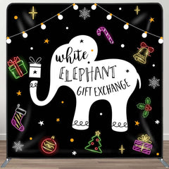 Aperturee - Aperturee White Elephant Gift Exchange Xmas Pillow Case Backdrop