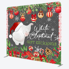 Aperturee - Aperturee White Elephant Gifts Exchange Pillow Case Backdrop