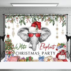 Aperturee - Aperturee White Elephant Gifts Plant Christmas Party Backdrop