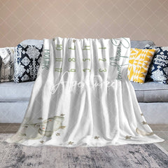 Aperturee - Aperturee White Elephant Night Month Table Custom Name Blanket