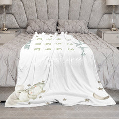 Aperturee - Aperturee White Elephant Night Month Table Custom Name Blanket