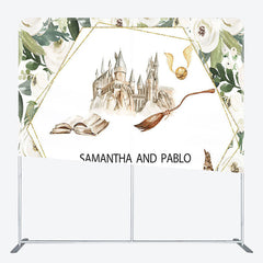 Aperturee - Aperturee White Flower Castle Fabric Backdrop Cover for Baby Shower