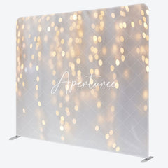 Aperturee - Aperturee White Gold Bokeh Party Square Double-Sided Backdrop