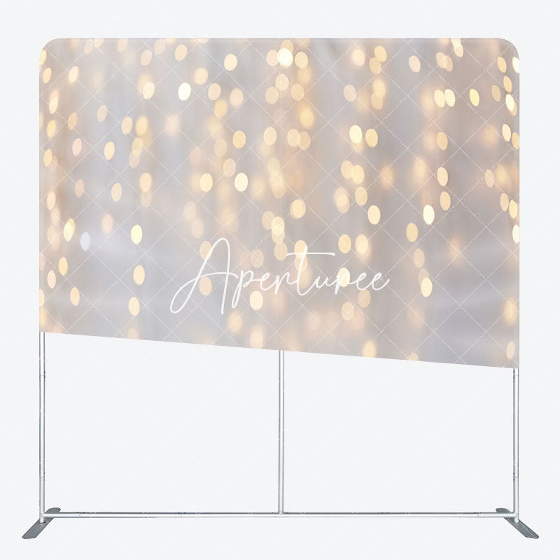 Aperturee - Aperturee White Gold Bokeh Party Square Double-Sided Backdrop