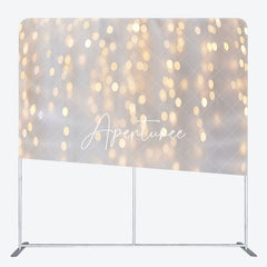 Aperturee - Aperturee White Gold Bokeh Party Square Double-Sided Backdrop