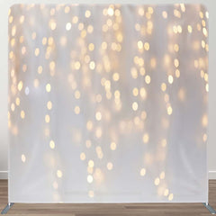 Aperturee - Aperturee White Gold Bokeh Party Square Double-Sided Backdrop