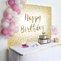 Aperturee - Aperturee White Gold Glitter Sparkle Birthday Party Backdrop