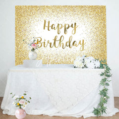 Aperturee - Aperturee White Gold Glitter Sparkle Birthday Party Backdrop