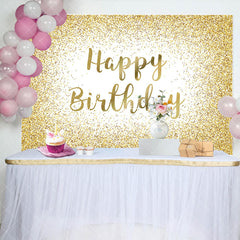 Aperturee - Aperturee White Gold Glitter Sparkle Birthday Party Backdrop