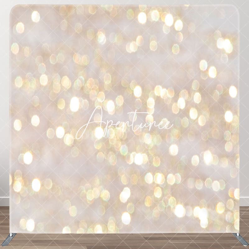 Aperturee - Aperturee White Gold Light Bokeh Square Double-Sided Backdrop