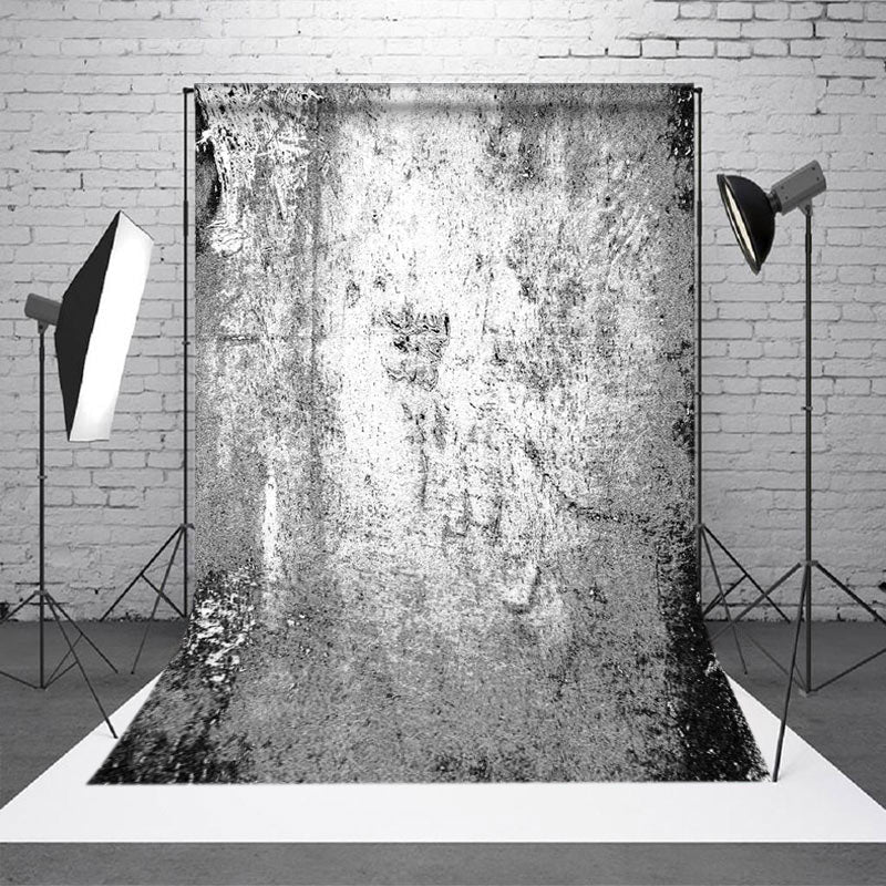 Aperturee - Aperturee White Grey Black Abstract Texture Photo Backdrop