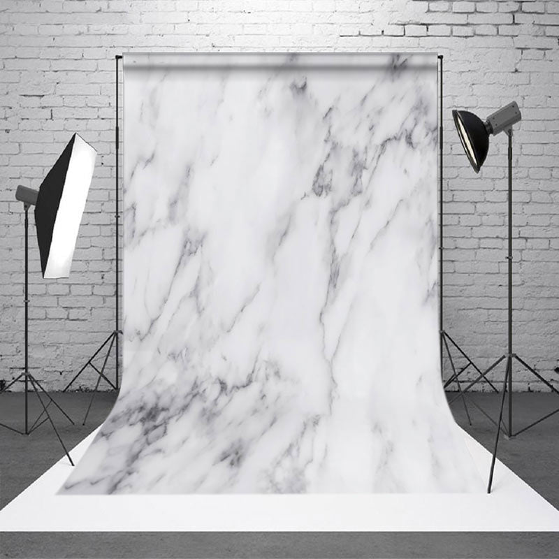 Aperturee - Aperturee White Grey Marbled Patterns Photo Booth Backdrop