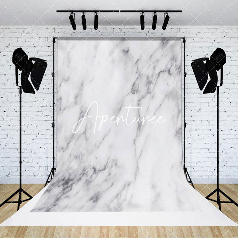 Aperturee - Aperturee White Grey Marbled Patterns Photo Booth Backdrop