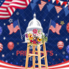 Aperturee - Aperturee White House Festive Usa Flag Presidents Day Backdrop