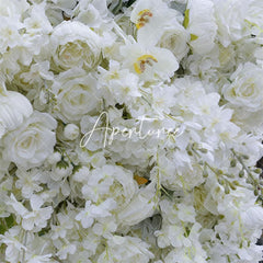 Aperturee - Aperturee White Luxury Artificial Flower Wall Wedding Decor