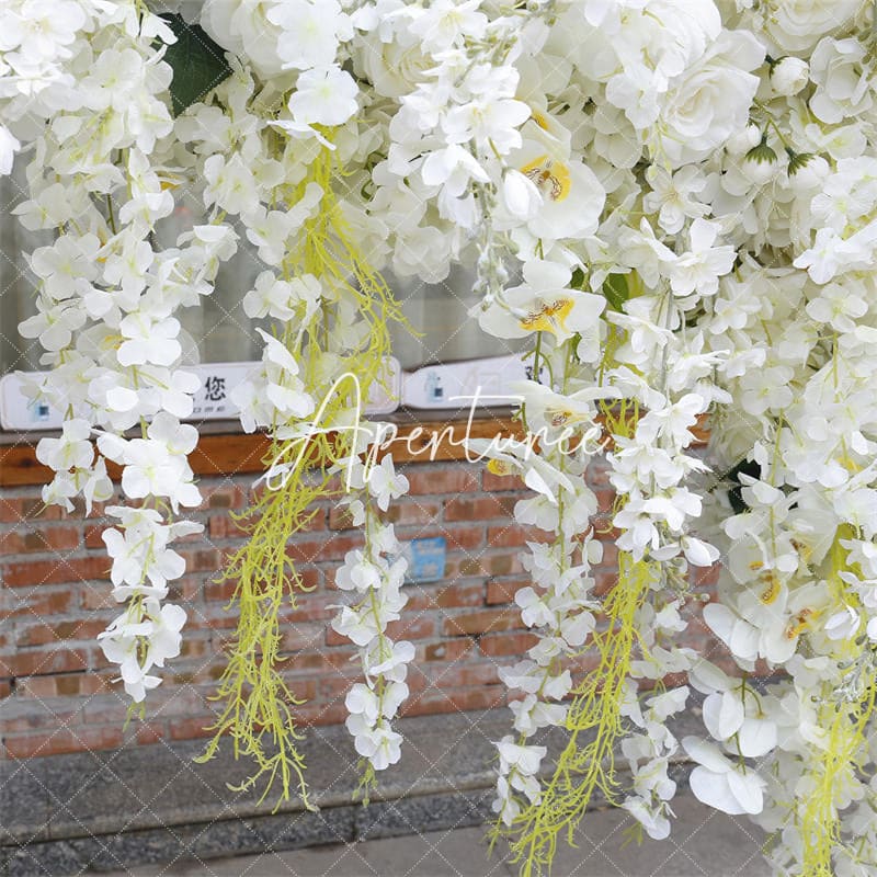 Aperturee - Aperturee White Luxury Artificial Flower Wall Wedding Decor