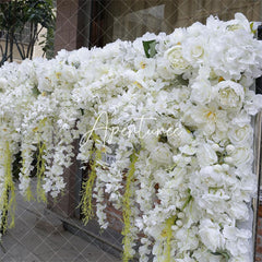 Aperturee - Aperturee White Luxury Artificial Flower Wall Wedding Decor