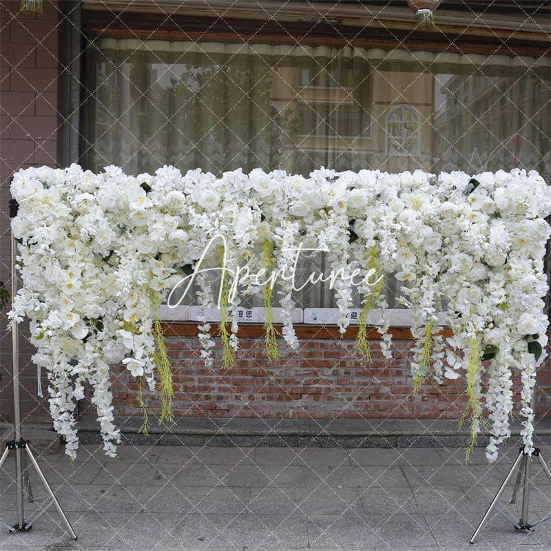 Aperturee - Aperturee White Luxury Artificial Flower Wall Wedding Decor