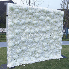 Aperturee - Aperturee White Luxury Fabric Artificial Flower Wall Party Decor