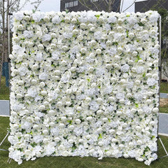 Aperturee - Aperturee White Peony Artificial Flower Wall Wedding Decor