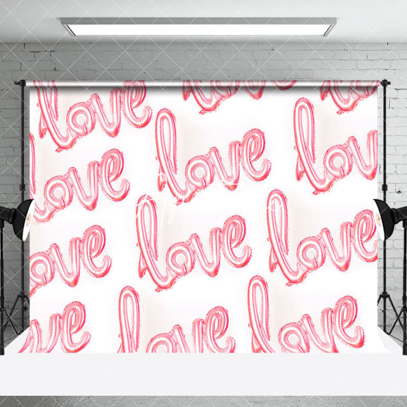 Aperturee - Aperturee White Pink Love Valentines Day Room Set Backdrop