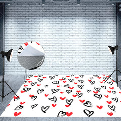 Aperturee - Aperturee White Pink Love Valentines Day Room Set Backdrop