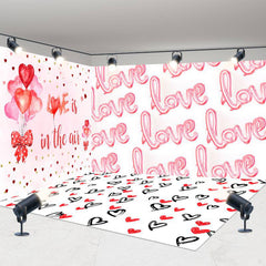 Aperturee - Aperturee White Pink Love Valentines Day Room Set Backdrop