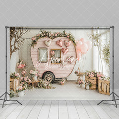 Aperturee - Aperturee White Room Pink Car Romantic Valentines Day Backdrop